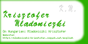 krisztofer mladoniczki business card